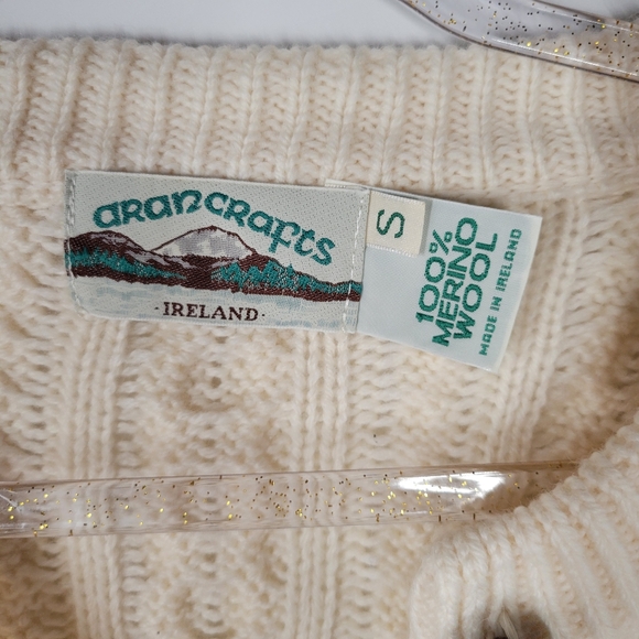 Aran Crafts Cream Cable Knit Cardigan - Picture 2 of 4